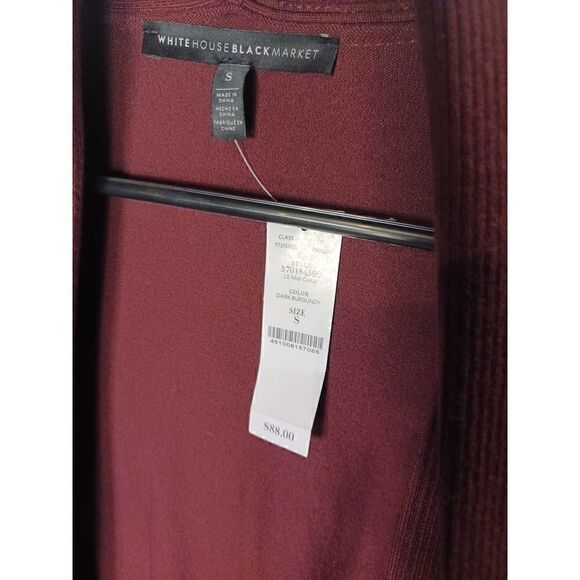NWT White House Black Market Burgundy cardigan size Small - Picture 3 of 4